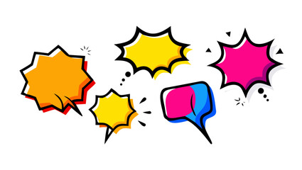 Comic style speech bubbles and shapes graphic