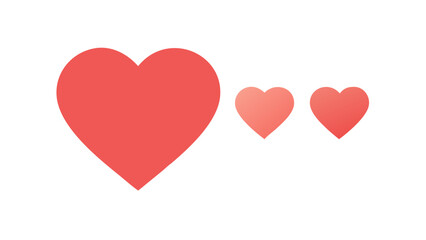 Coral hearts varying in size pink