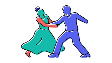 Couple dancing elegantly movement people
