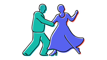 Obraz premium Couple dancing elegantly ballroom movement