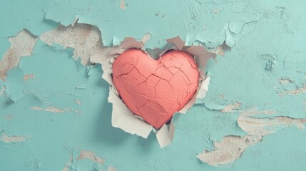 Heart emerging from torn paper representing resilience and nuanced emotion.