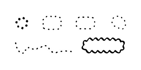 Hand Drawn Dotted and Scalloped Shapes dotted shapes