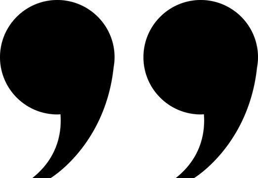 Quote mark icon, guillemets quotation marks in solid and outline style, vector punctuation typography symbols for publishing, books, blogs, posters, social media, and design