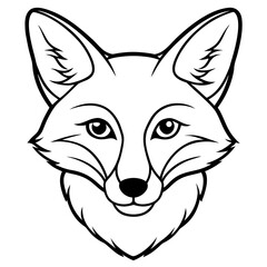 Obraz premium Minimalist Fox Head Vector Illustration