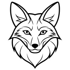 Obraz premium Minimalist Fox Head Vector Illustration