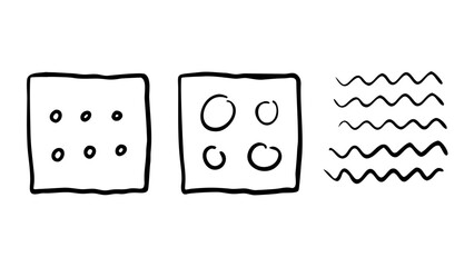 Hand with dashed circles and wavy borders human gesture