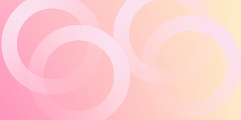 Minimalist banner background, pastel colorful, pink and yellow gradations. Circle effect style geometric, abstract background good simple
