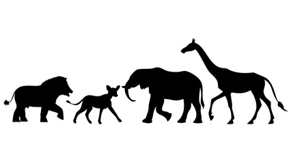 Majestic stag silhouette on white background deer animal