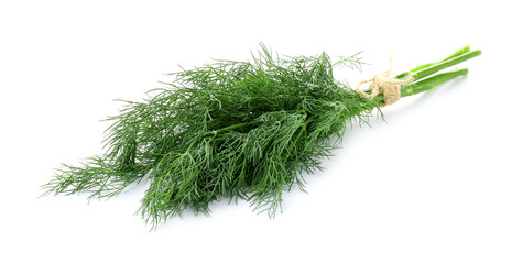 Bunch of fresh dill isolated on white