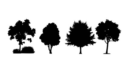 Minimalist Trees and Pinecones Silhouette nature forest