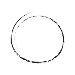 Ink Brush Stroke Elements – Grunge Circles, Squares, and Frames circle line hand drawn set. Highlight mark hand drawing circle isolated on white background. eps 10