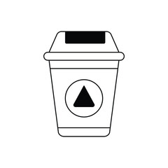 rubbish bin line icon vector. rubbish bin sign