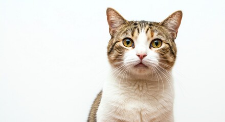 Obraz premium Tabby cat portrait with focused gaze