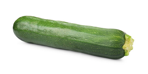 One fresh ripe zucchini isolated on white