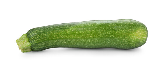 One fresh ripe zucchini isolated on white