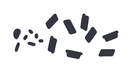 Scattered dark grey shapes abstract background