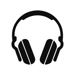 Simple black icon of over ear headphones