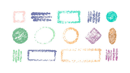Textured crayon chalk shapes pastel
