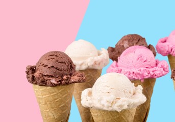 Tasty fresh sweet cols ice cream dish