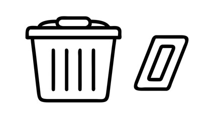 Trash Bin With Lid Outline garbage can waste bin