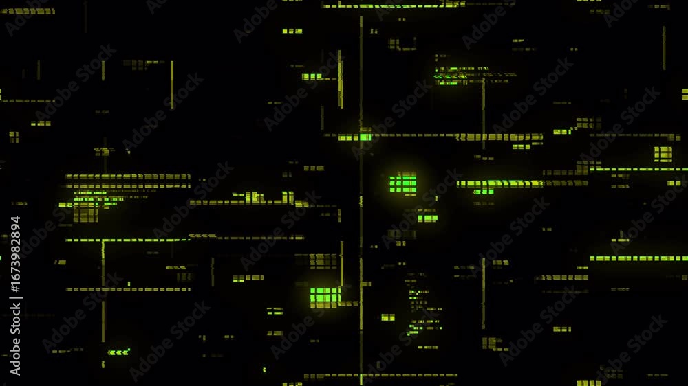 Poster abstract glitch art: dynamic pixelated patterns