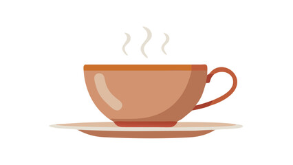 Obraz premium Warm beverage in ceramic cup with steam coffee cup