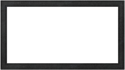 dunkler Stein- oder Stahlrahmen, isoliert, Format 16 zu 9