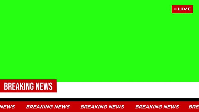 breaking news lower third with green screen background