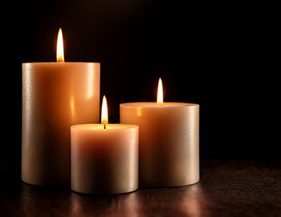 Elegant Candlelight with Copy Space on Dark Background