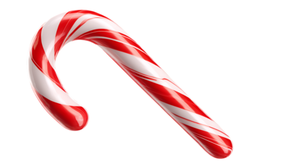 Classic red and white striped candy cane transparent PNG isolated background