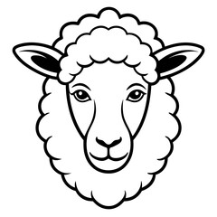 Sheep Head Vector Illustration &ndash; Clean Line Art