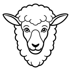 Sheep Head Vector Illustration &ndash; Clean Line Art