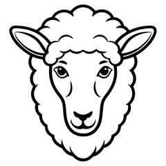 Sheep Head Vector Illustration &ndash; Clean Line Art