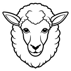 Sheep Head Vector Illustration &ndash; Clean Line Art