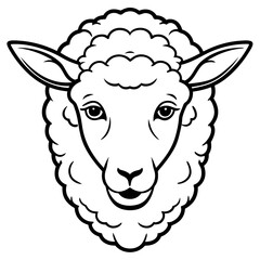 Sheep Head Vector Illustration &ndash; Clean Line Art