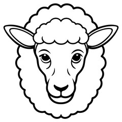 Sheep Head Vector Illustration &ndash; Clean Line Art
