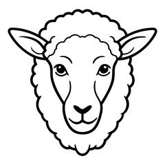Sheep Head Vector Illustration &ndash; Clean Line Art