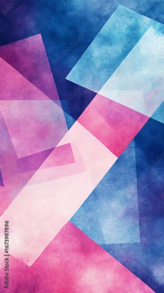Poster abstract geometric shapes background in pink blue and white for modern design and decoration style |