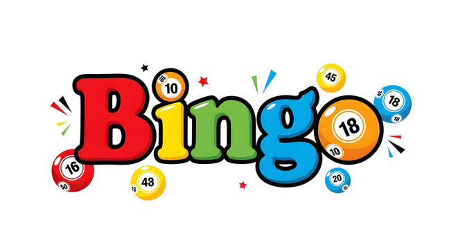 Colorful Cartoon Bingo Game Logo Design