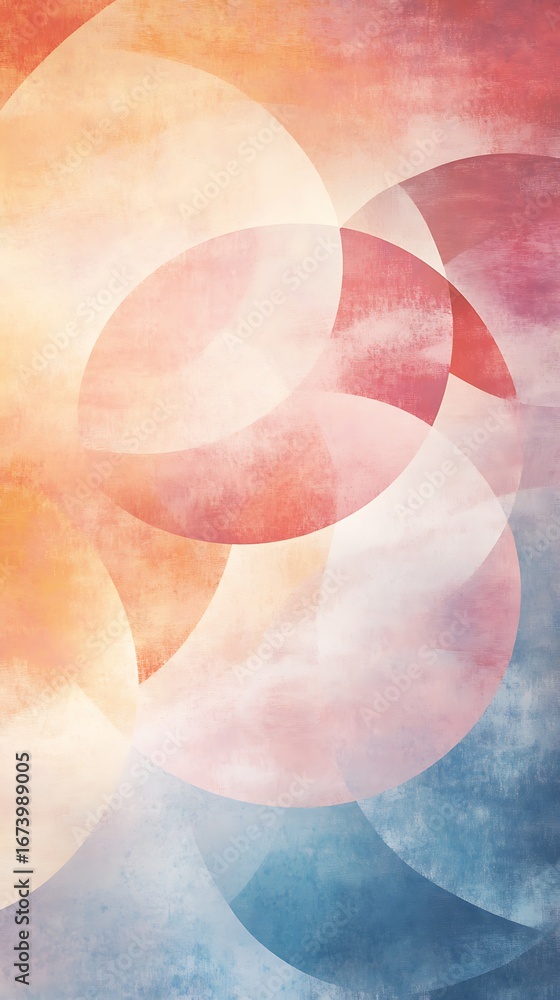 Poster abstract circles design soft pastel colors background modern art graphic resource for creative proje