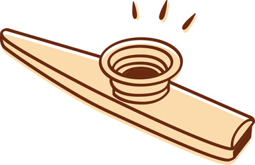 Vector illustration of a kazoo isolated on white background. Simple wind instrument producing buzzing sound, linked to fun, playfulness and creative music projects. 