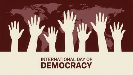 Fototapeta premium International Day of Democracy Celebration Freedom Rights Equality Justice Global Unity Background Illustration