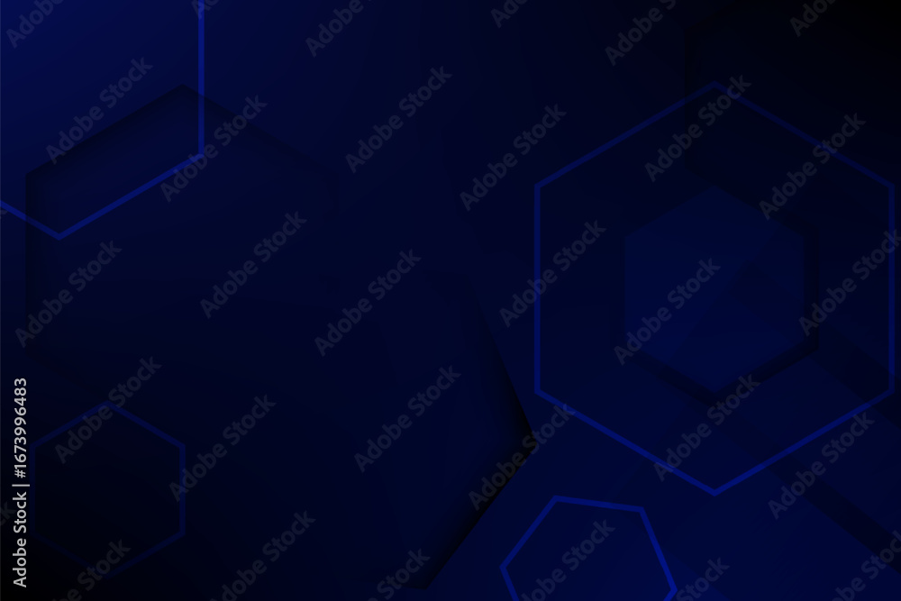 Poster blue hexagon abstract background digital geometric pattern navy indigo texture