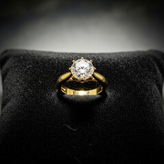 wedding rings on black background