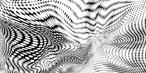 Wave of particles. Abstract background with a dynamic wave. Big data. Vector illustration.