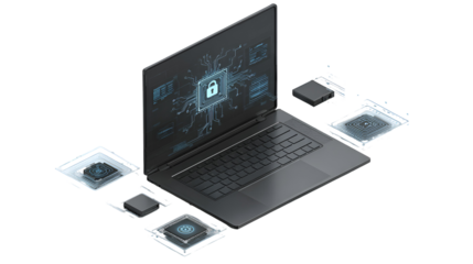 Laptop Cybersecurity Digital Security System Protection