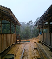 rain between the employee mess and the gazebo
