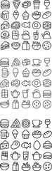 Food and Drink Outline Icons Pattern.