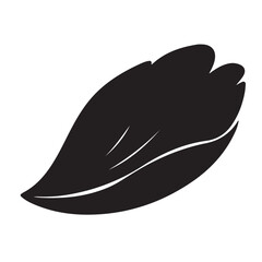 Stylized Black Organic Shape with White Curved Lines on White Background