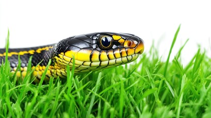 Fototapeta premium Snake in grass close-up